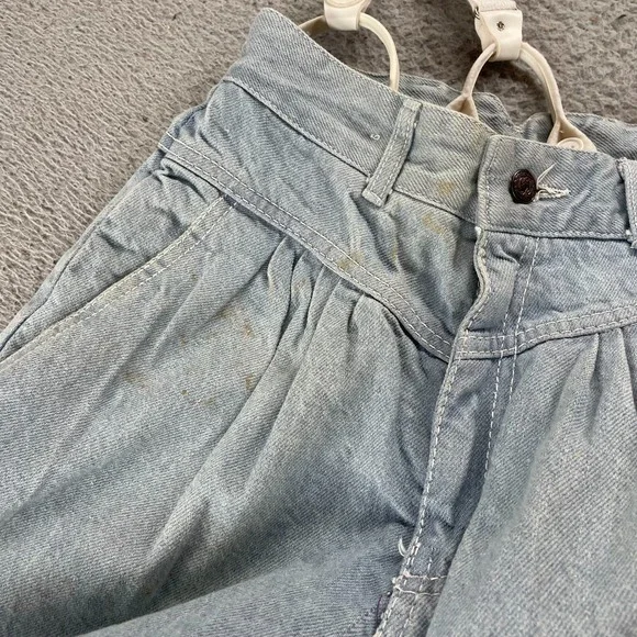 Vintage 70s Womens Pleated Jeans Suspender High Waist Fits 26x28 USA RARE *Read - Picture 9 of 15